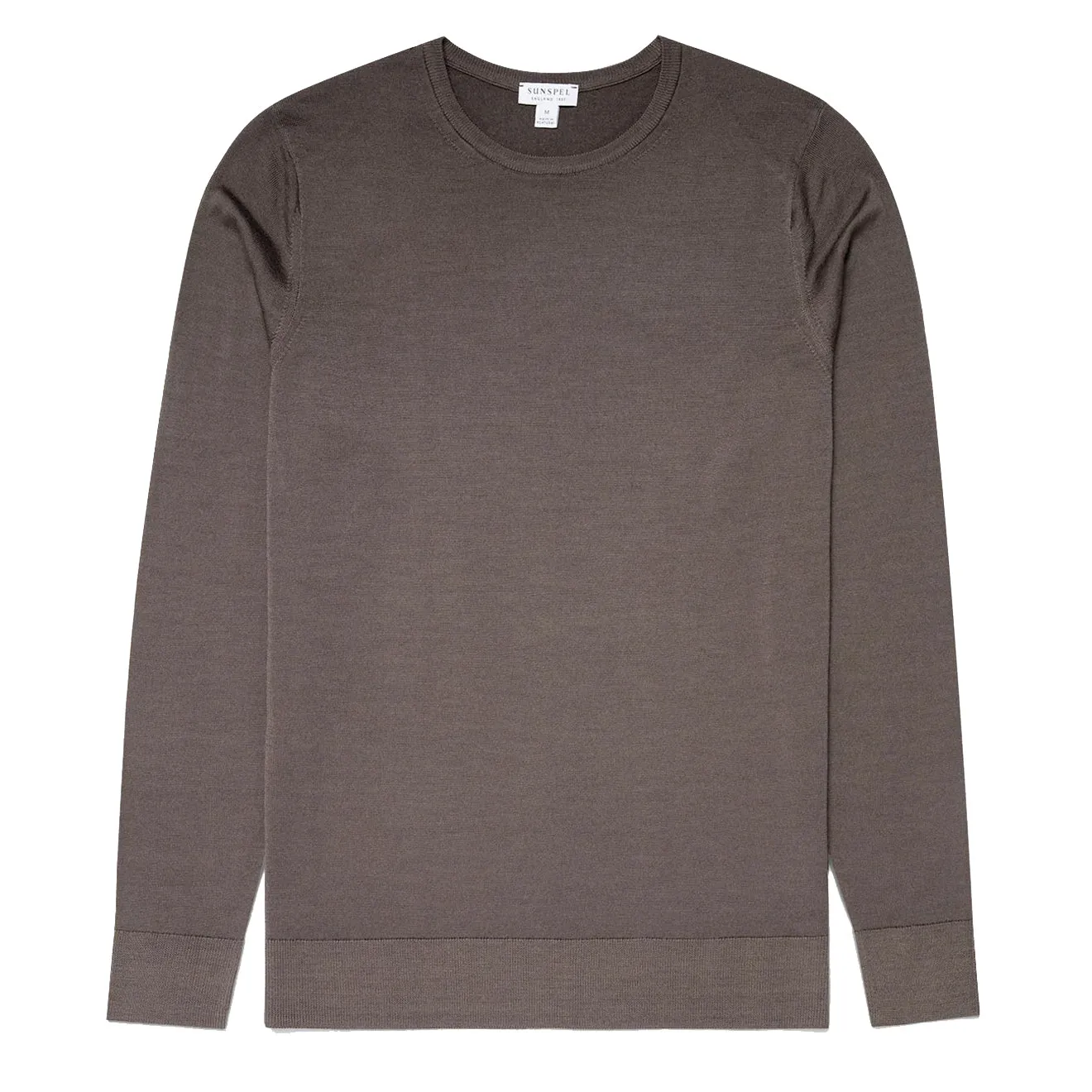 Sunspel Extra-Fine Merino Crew Neck Knit Cedar