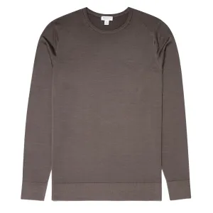Sunspel Extra-Fine Merino Crew Neck Knit Cedar