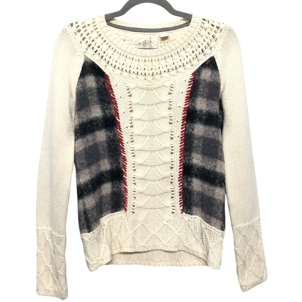 Sweater By Anthropologie In Grey & White, Size:S
