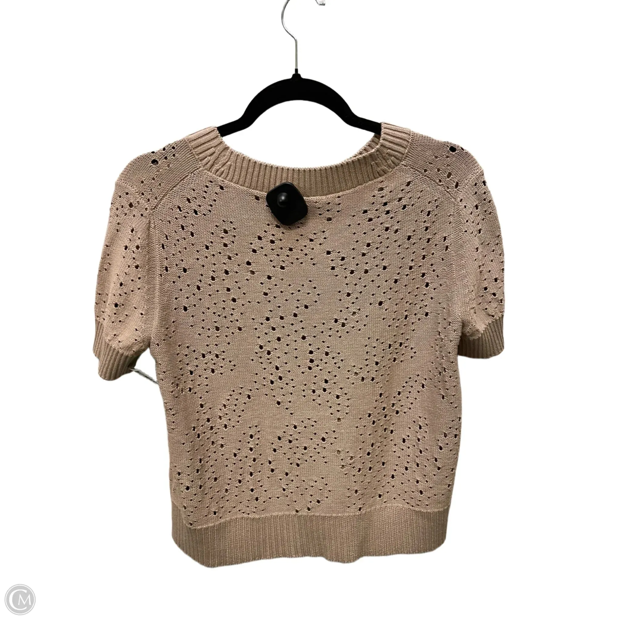 Sweater Short Sleeve By Akris In Tan, Size: S