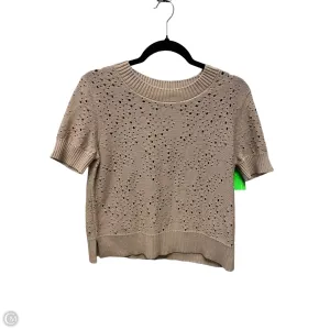 Sweater Short Sleeve By Akris In Tan, Size: S