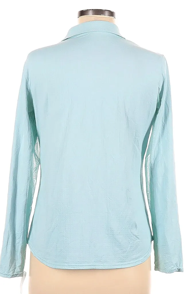 Swing Control Aqua Blue Long Sleeve Sun Shirt Size M MSP$70
