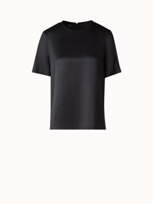 T-Shirt Blouse in Silk Satin Akris