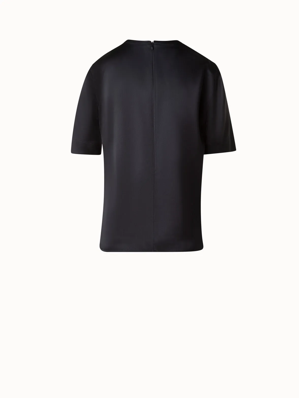 T-Shirt Blouse in Silk Satin Akris