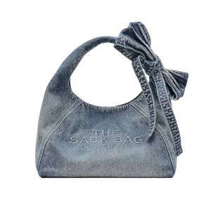 THE BOW DENIM SACK BAG
