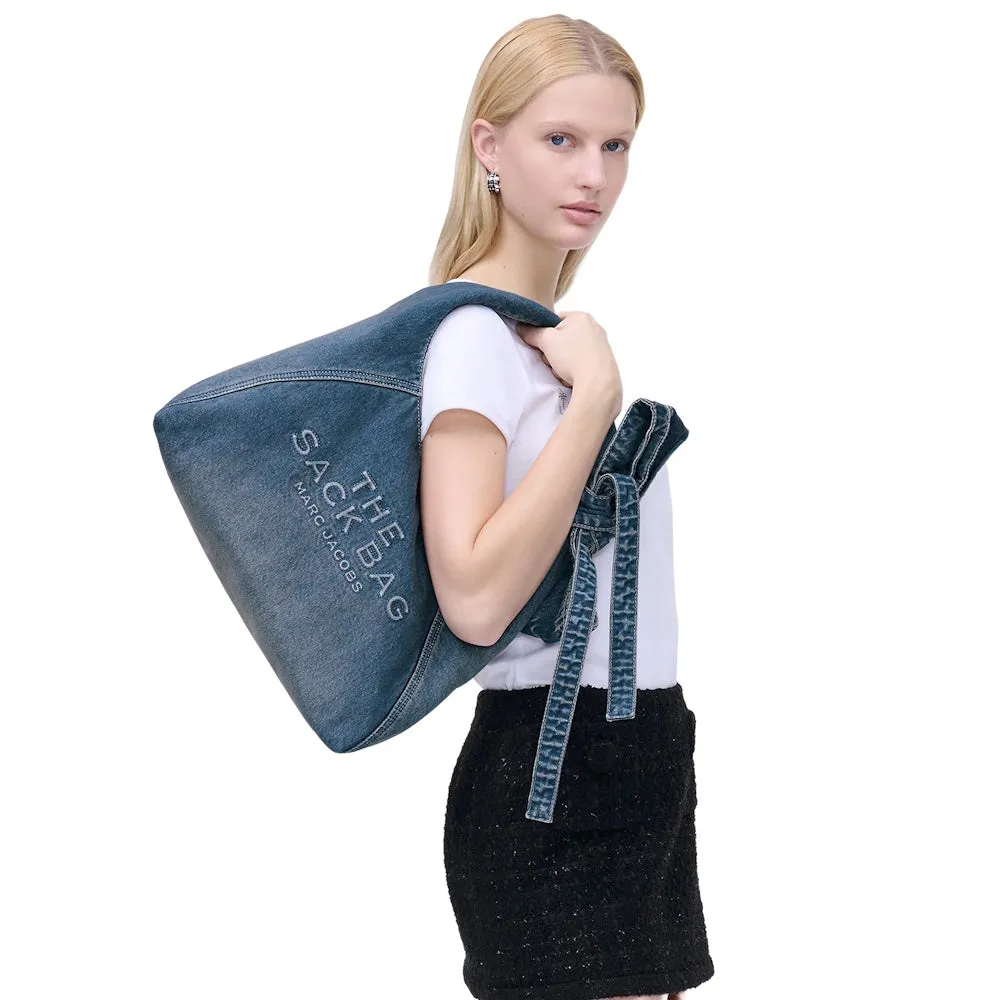 THE BOW DENIM SACK BAG