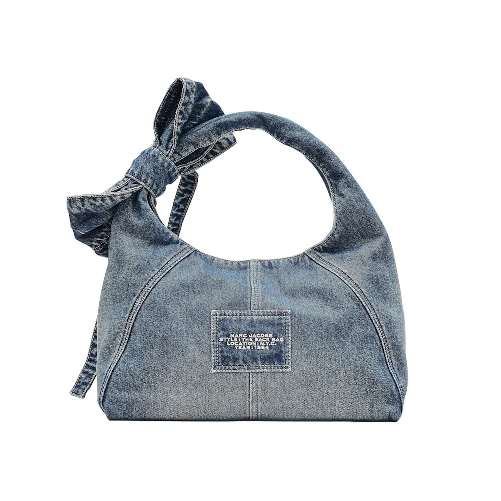 THE BOW DENIM SACK BAG