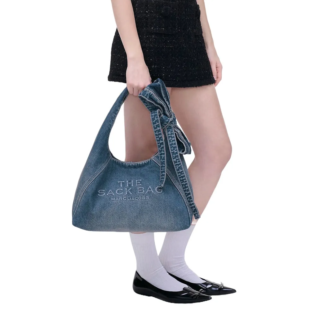 THE BOW DENIM SACK BAG