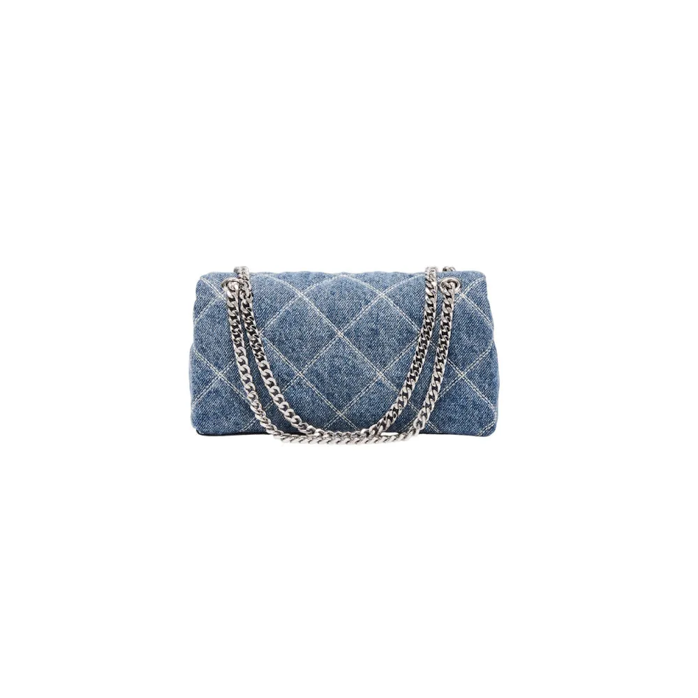THE QUILTED DENIM DUAL CHAIN MINI BAG