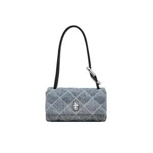 THE QUILTED DENIM MINI DUAL SHOULDER BAG