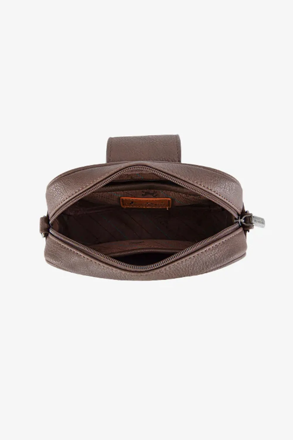 Tooled Concho Small Crossbody Bag for Women in Coffee | MW1322-8365-CF