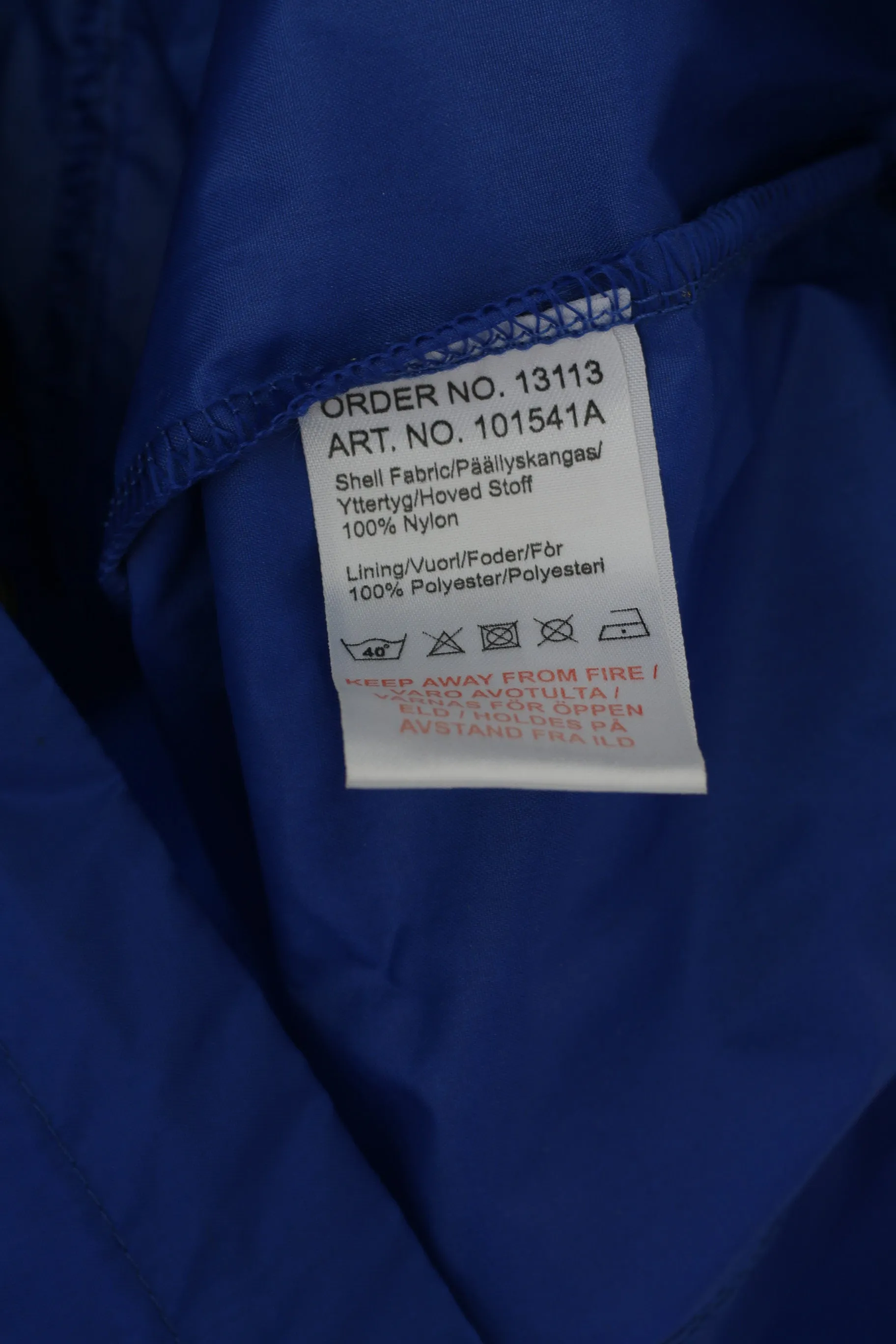 Umbro Men XL Jacket Blue Nylon TUIL Tromsdalen Football Rainproof Training Top
