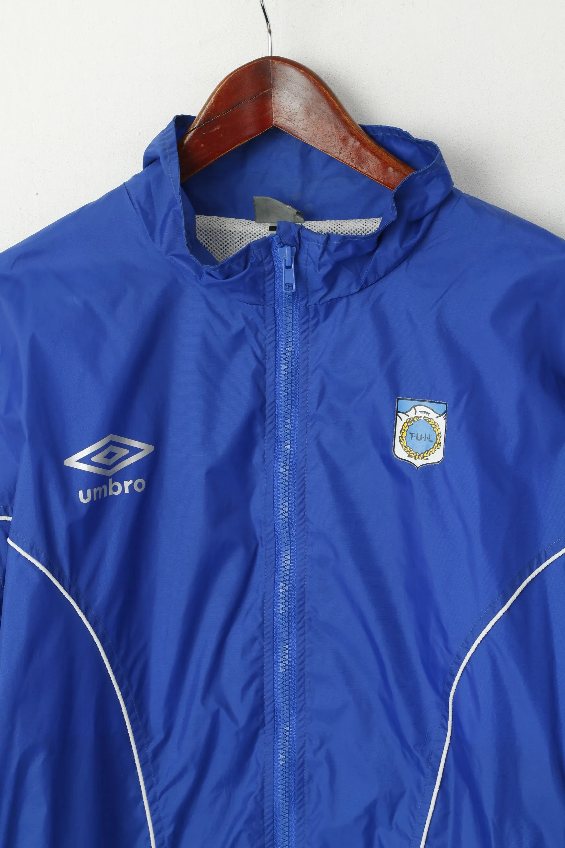 Umbro Men XL Jacket Blue Nylon TUIL Tromsdalen Football Rainproof Training Top