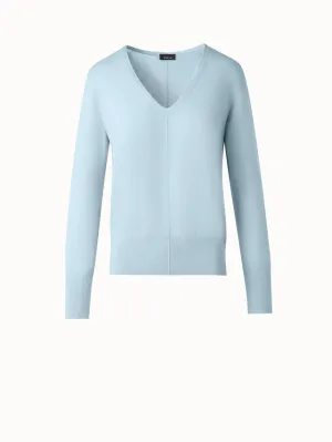 V-Neck Sweater in 100% Cashmere Akris