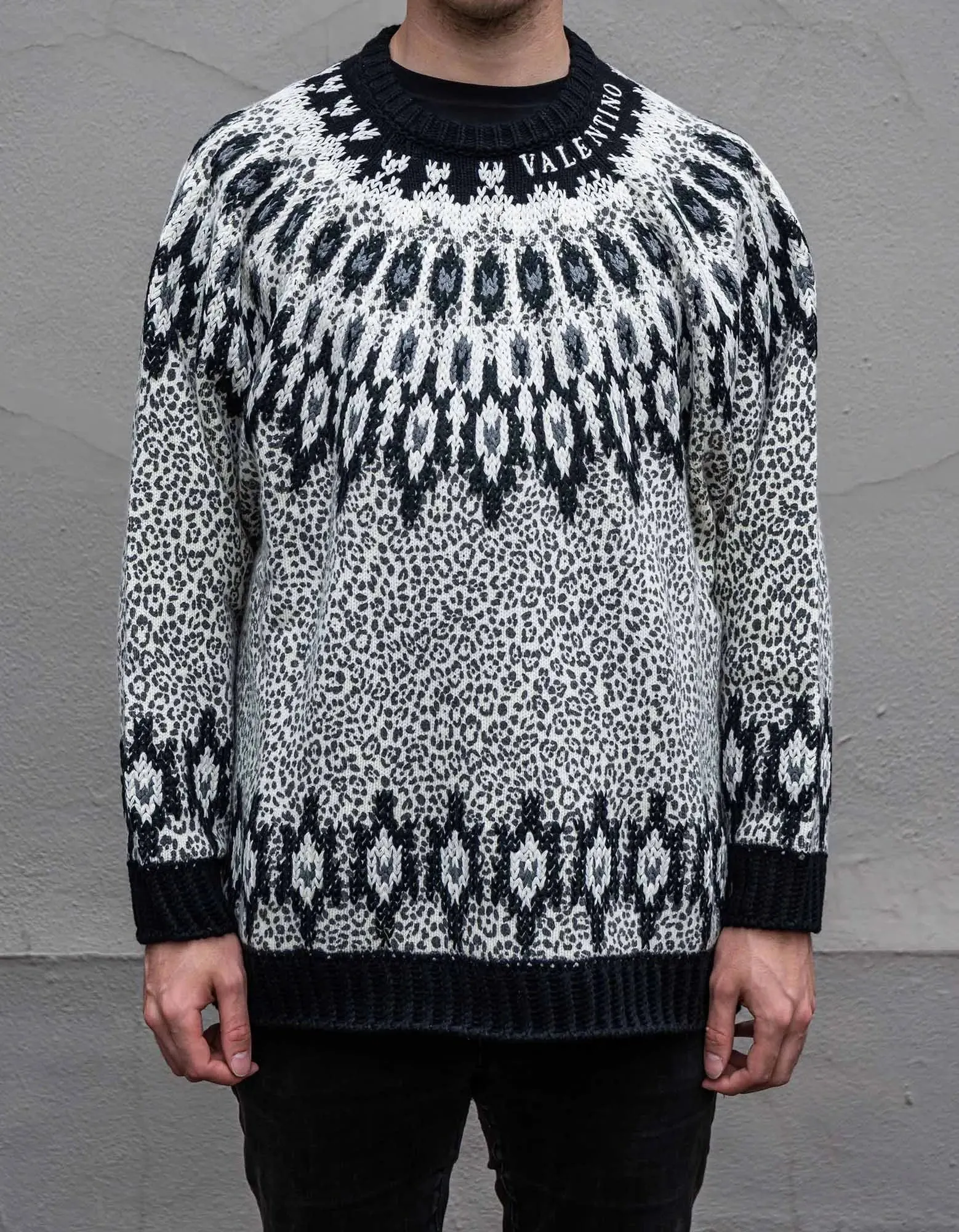 Valentino Animalier Graphic Wool Sweater