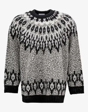 Valentino Animalier Graphic Wool Sweater
