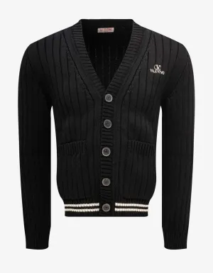 Valentino Black VLogo Cardigan