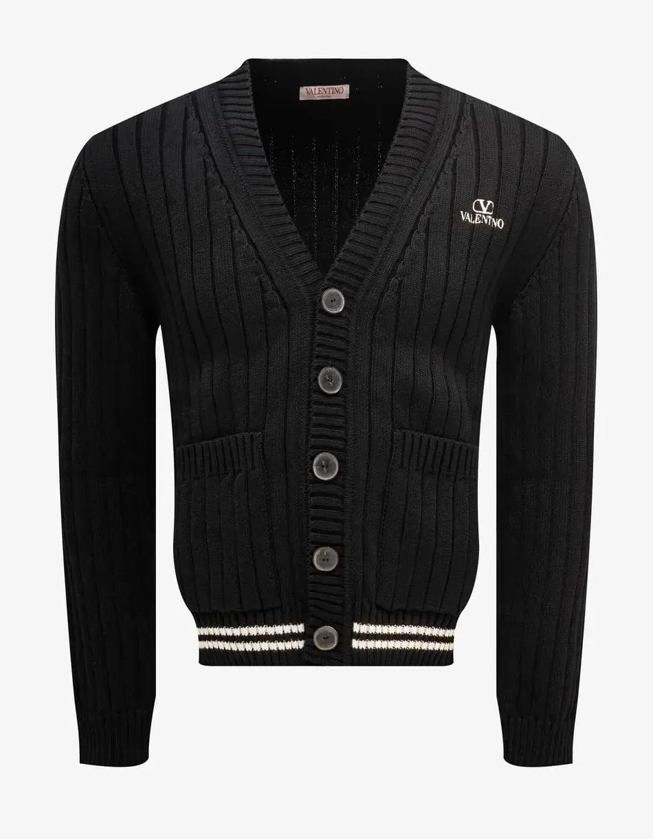 Valentino Black VLogo Cardigan