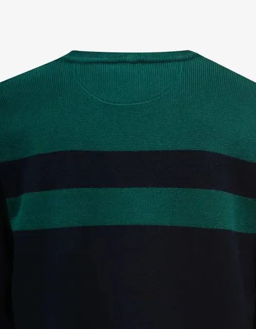 Valentino Navy Blue & Green V Logo Patch Cardigan