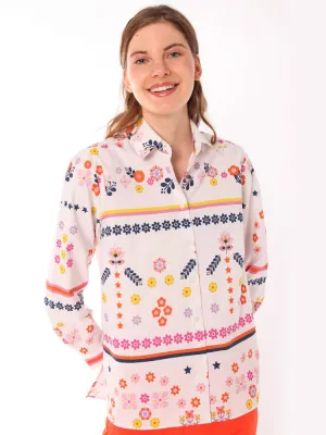 Vilagallo Irina Shirt White & Pink Floral