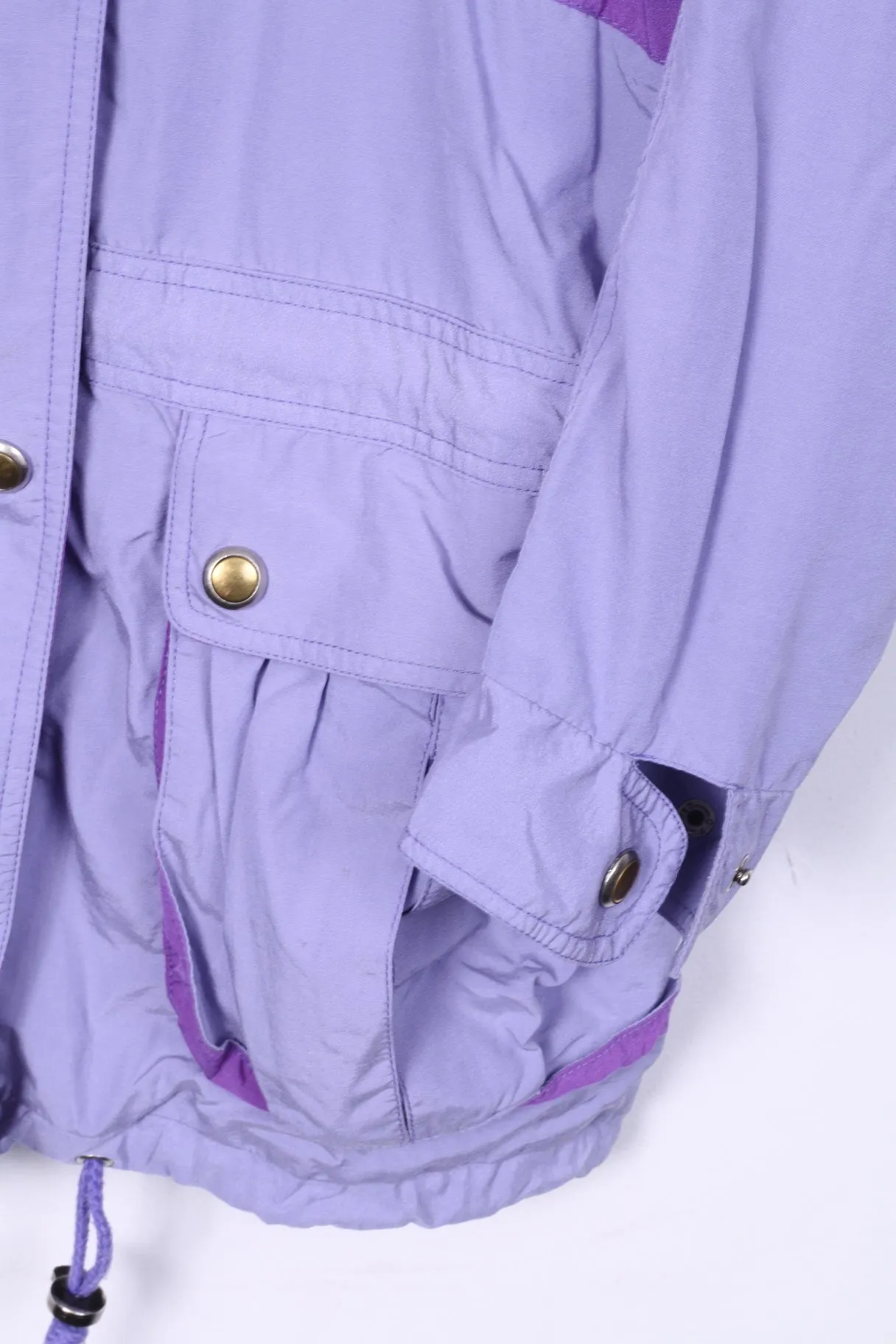 Vintage Womens 38 (XL) Jacket Lightweight Purple Full Zipper Nylon Waterproof