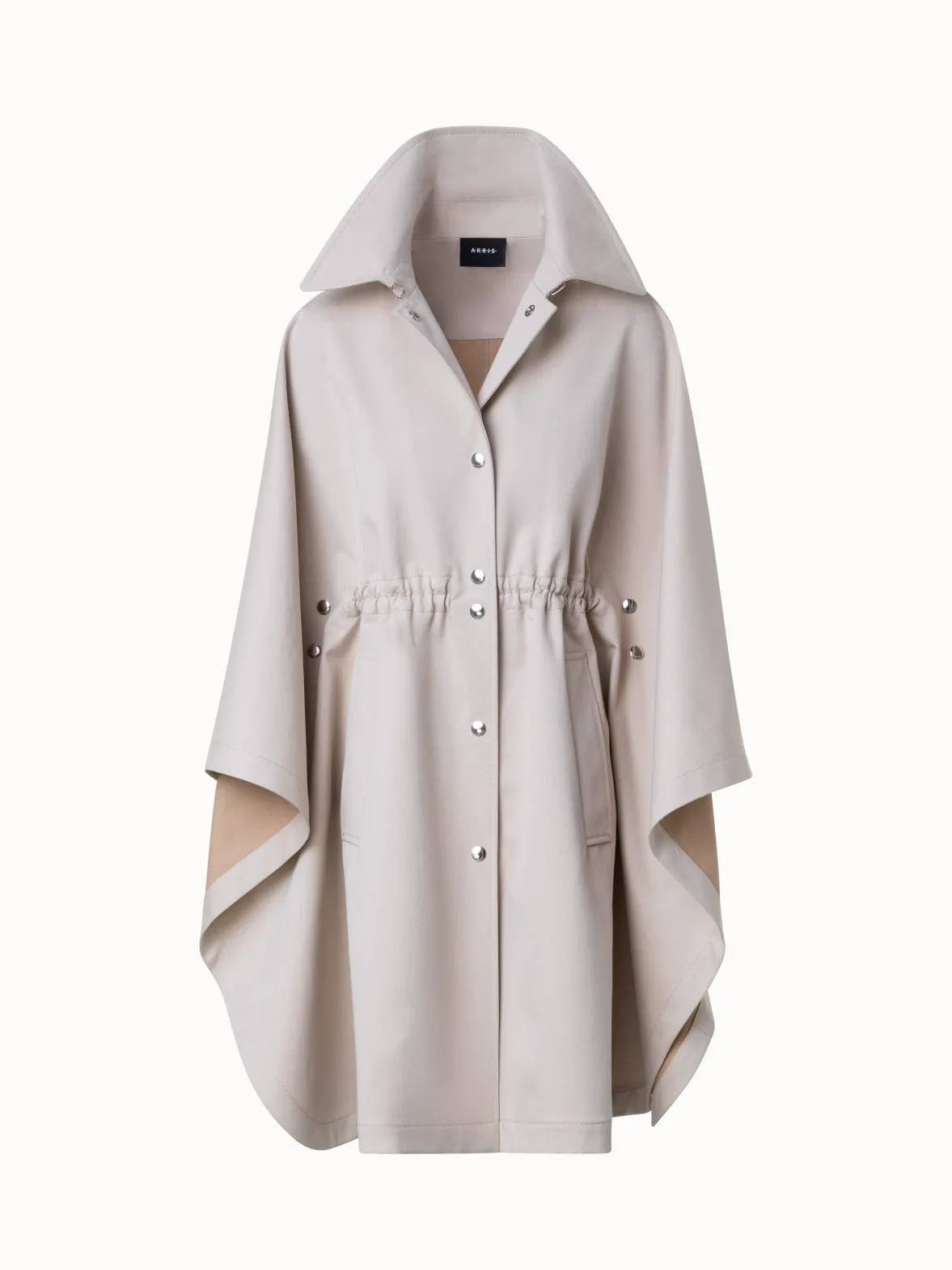 Water Repellent Cape Coat in Cotton Twill Akris