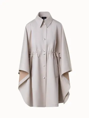 Water Repellent Cape Coat in Cotton Twill Akris