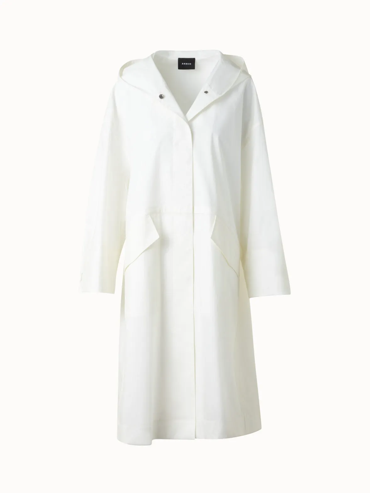 Water Repellent Parka in Cotton Blend with Hood Akris