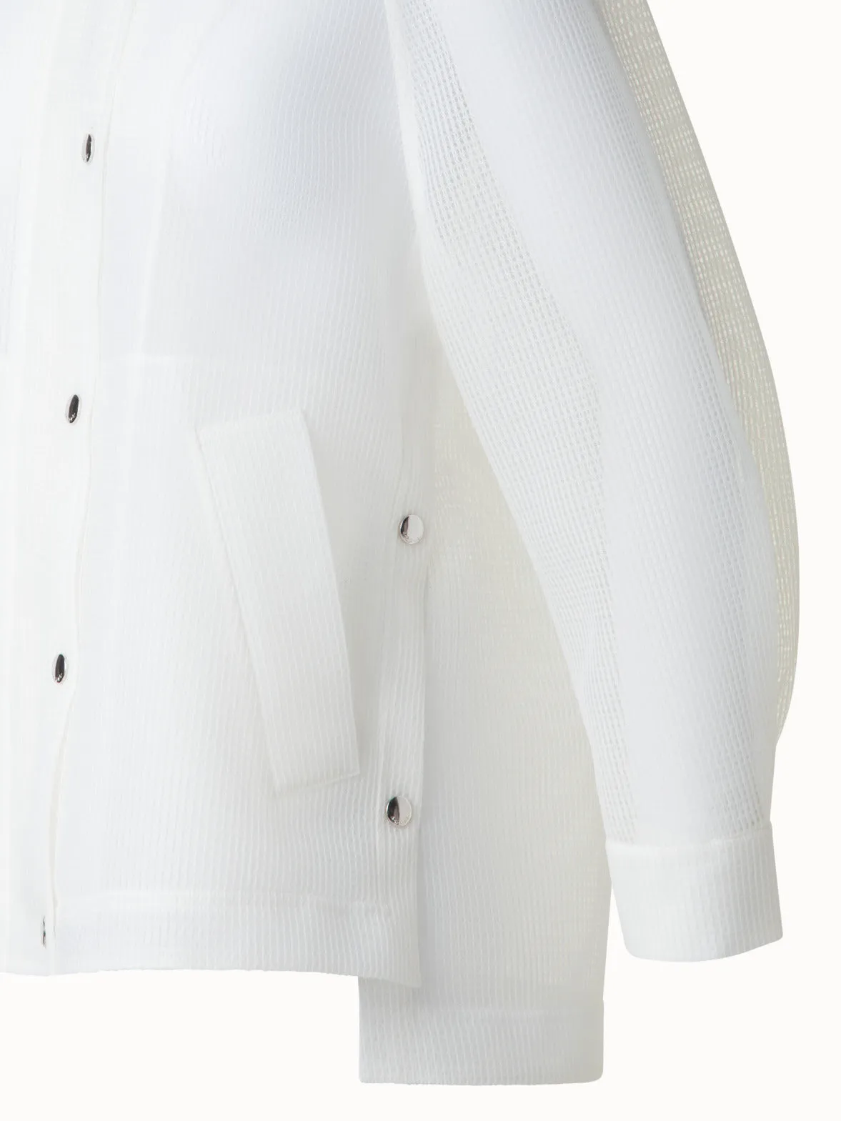 Water Repellent Parka in Sheer Techno-Grid Akris