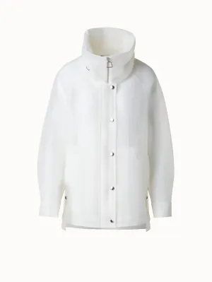 Water Repellent Parka in Sheer Techno-Grid Akris