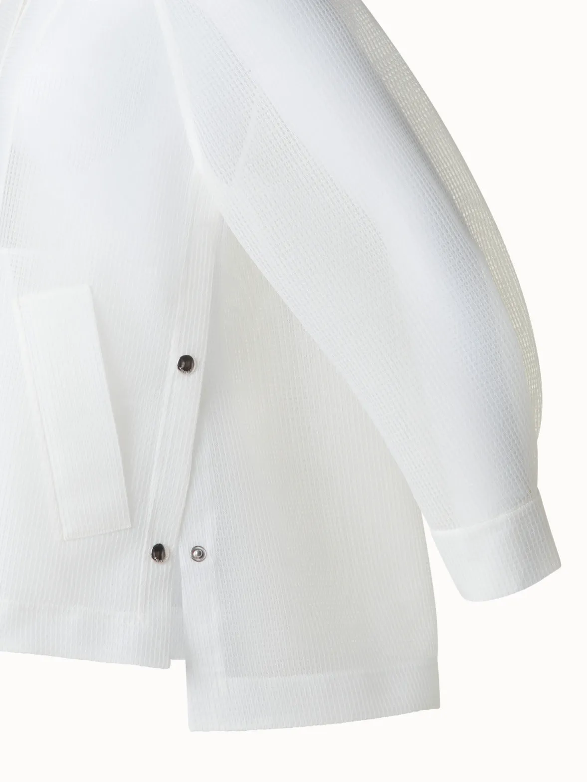 Water Repellent Parka in Sheer Techno-Grid Akris