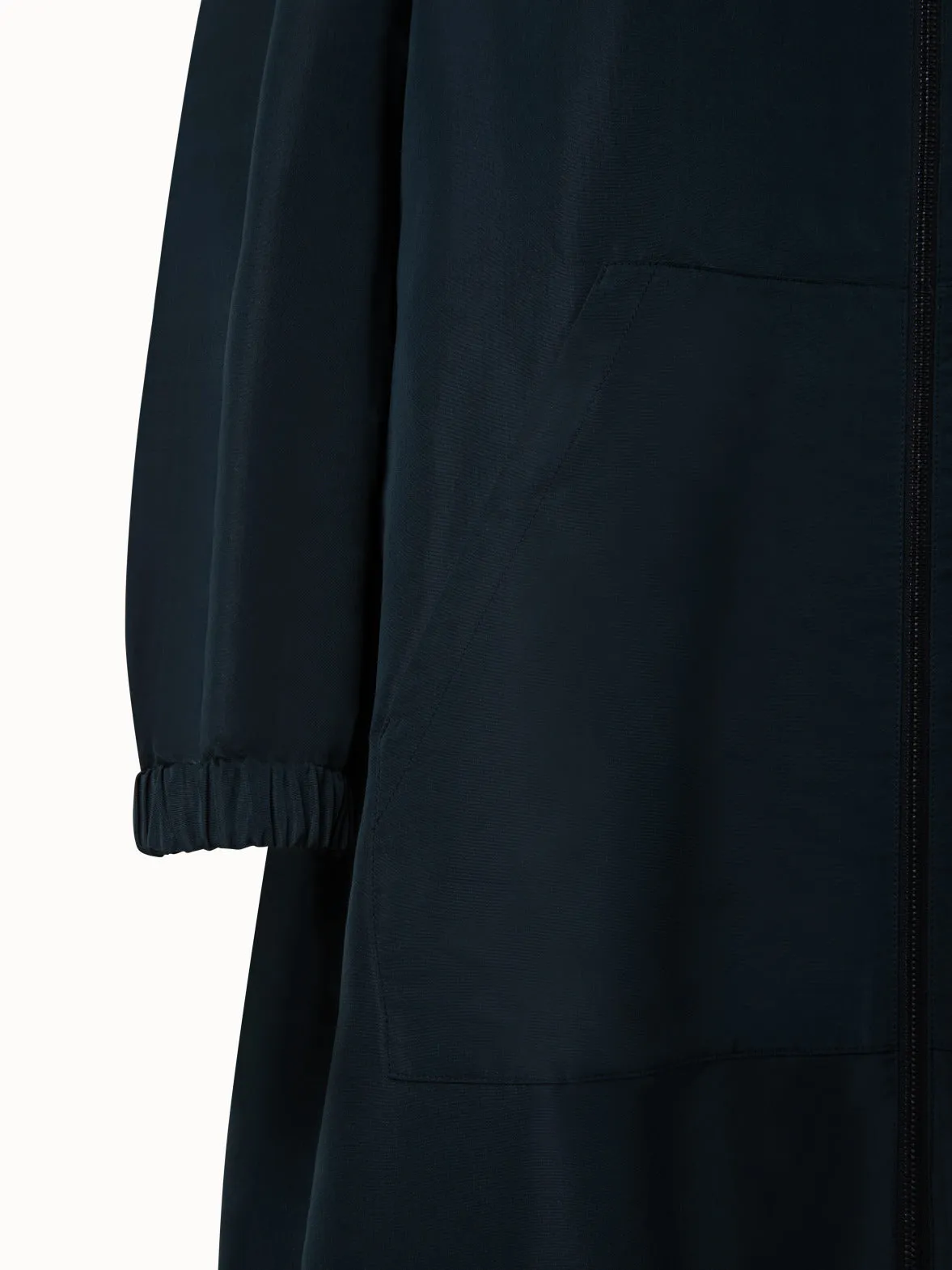 Water-Repellent Silk Taffeta Parka Akris