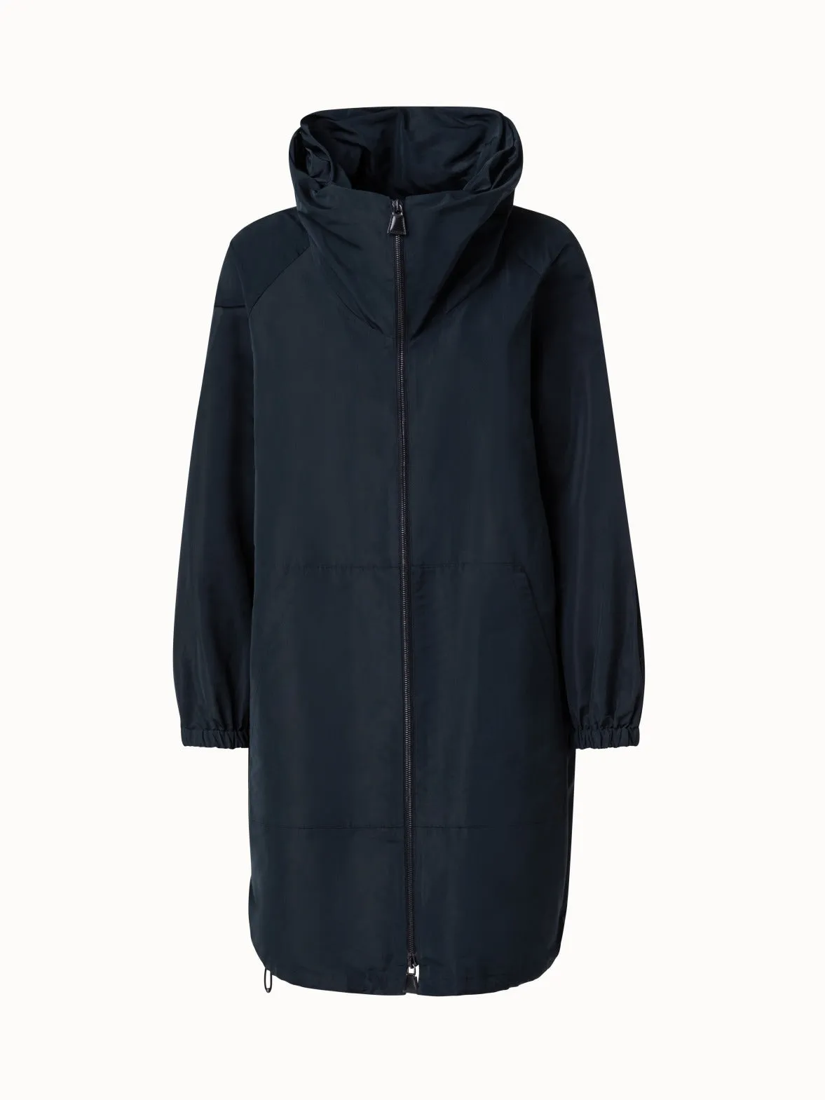 Water-Repellent Silk Taffeta Parka Akris