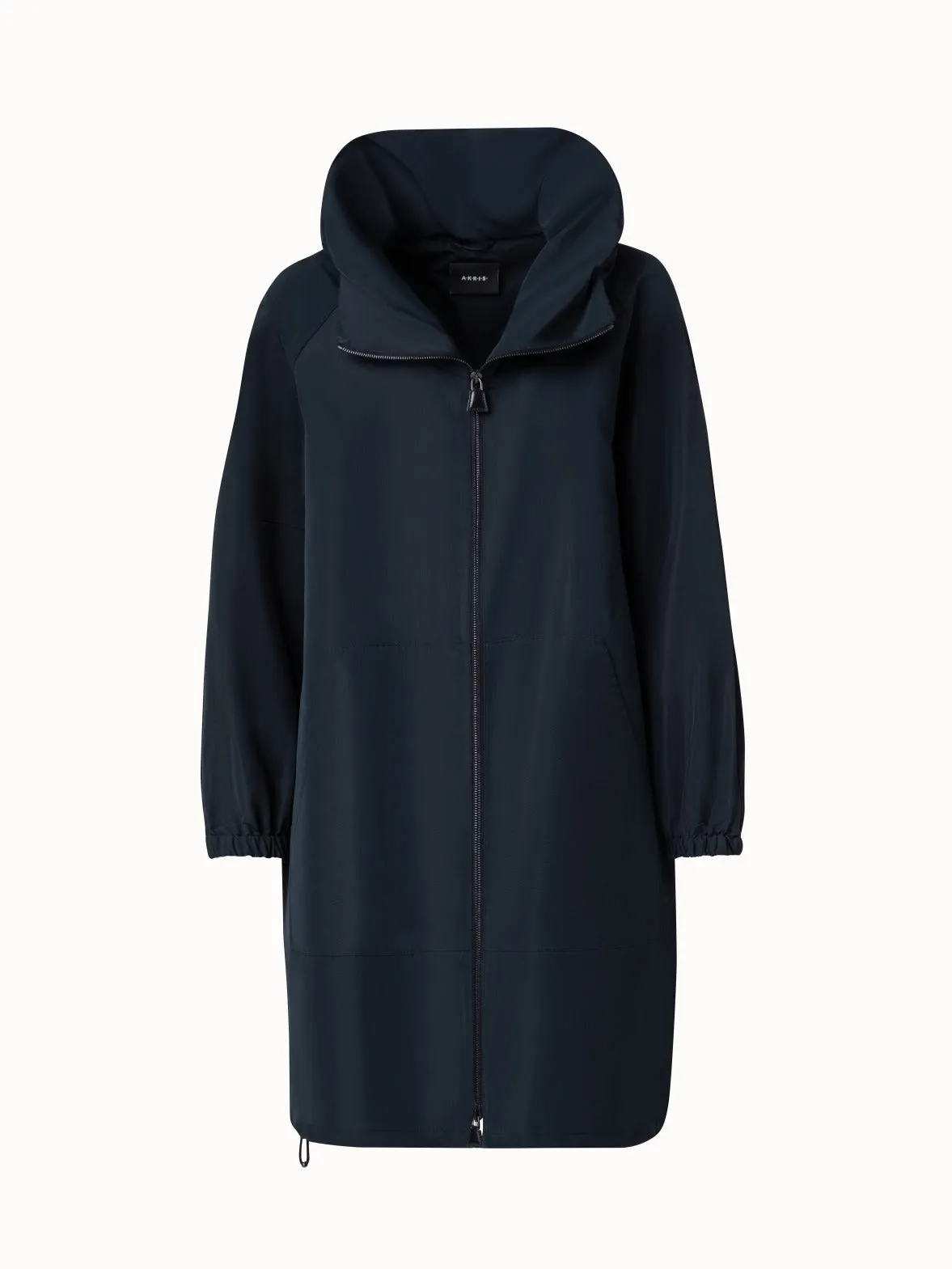 Water-Repellent Silk Taffeta Parka Akris