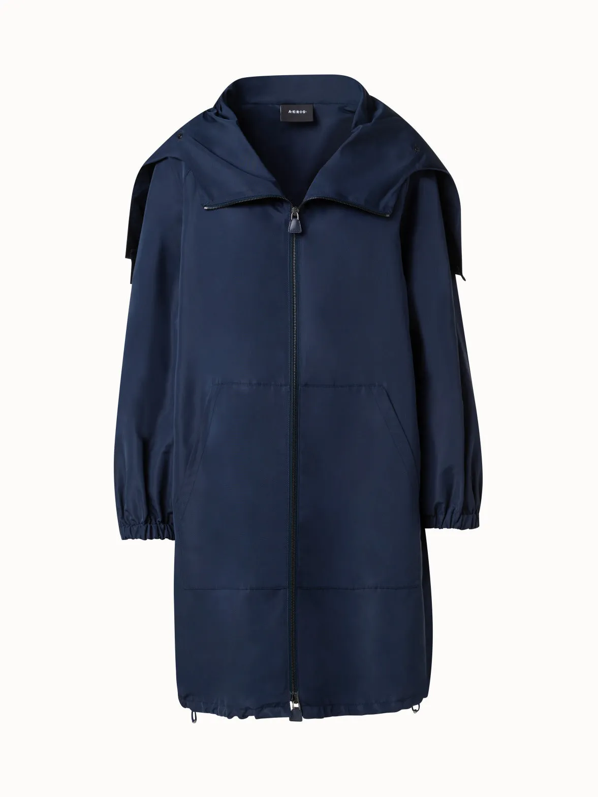 Water-Repellent Silk Taffeta Parka Akris