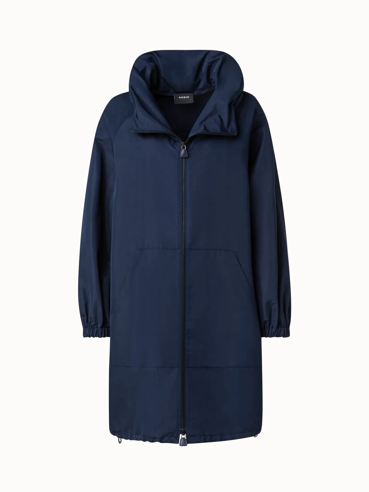 Water-Repellent Silk Taffeta Parka Akris