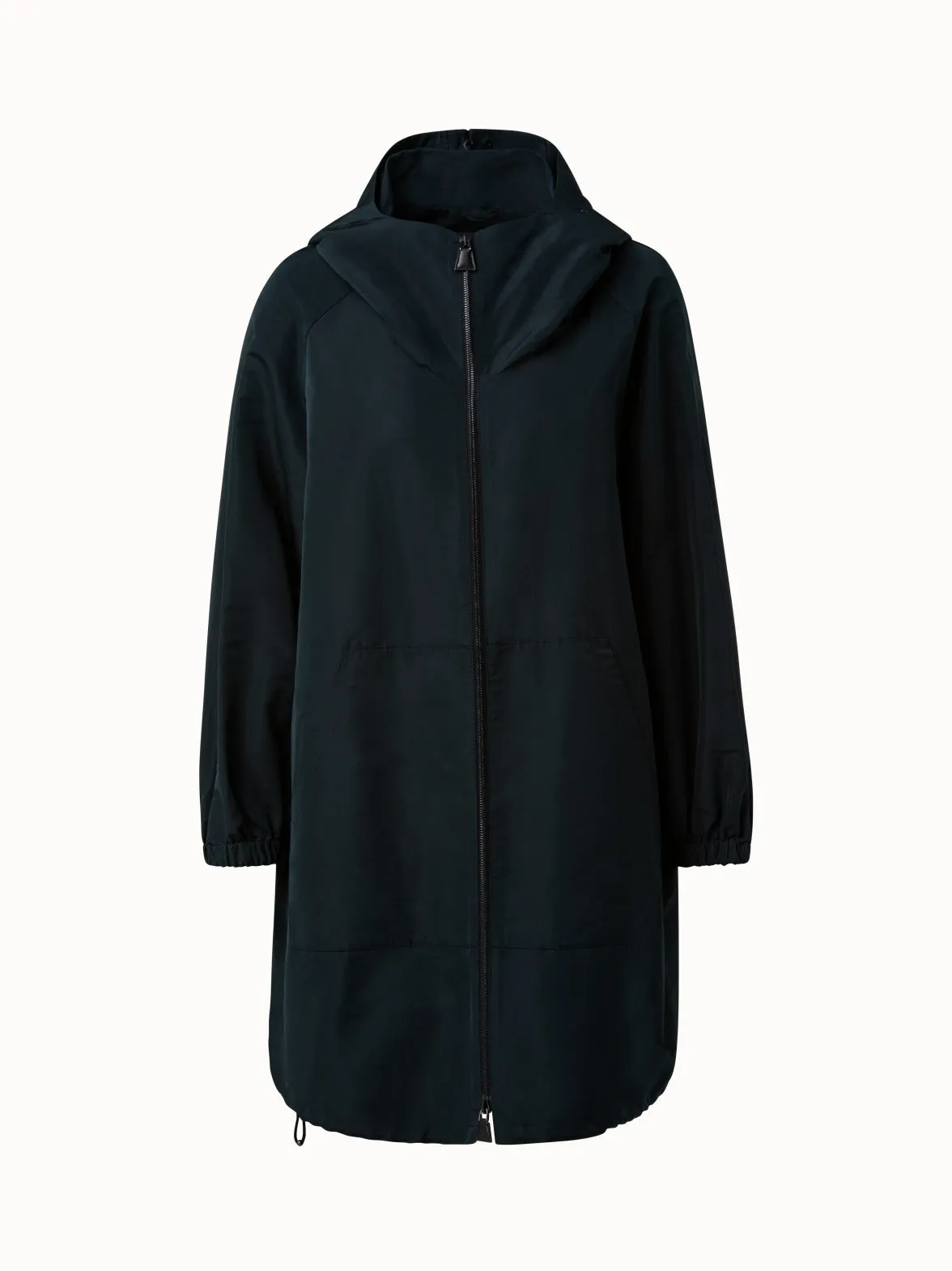 Water-Repellent Silk Taffeta Parka Akris