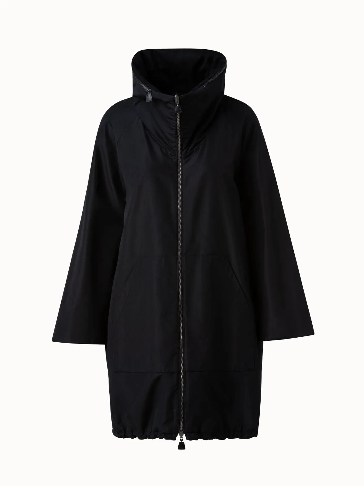 Water-Repellent Silk Taffeta Parka Akris