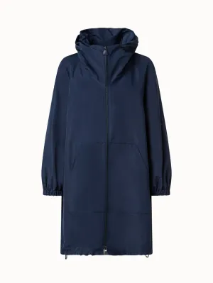 Water-Repellent Silk Taffeta Parka Akris