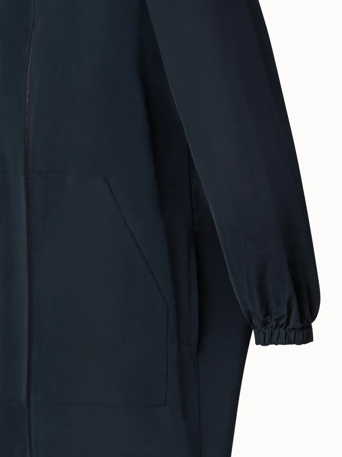 Water-Repellent Silk Taffeta Parka Akris