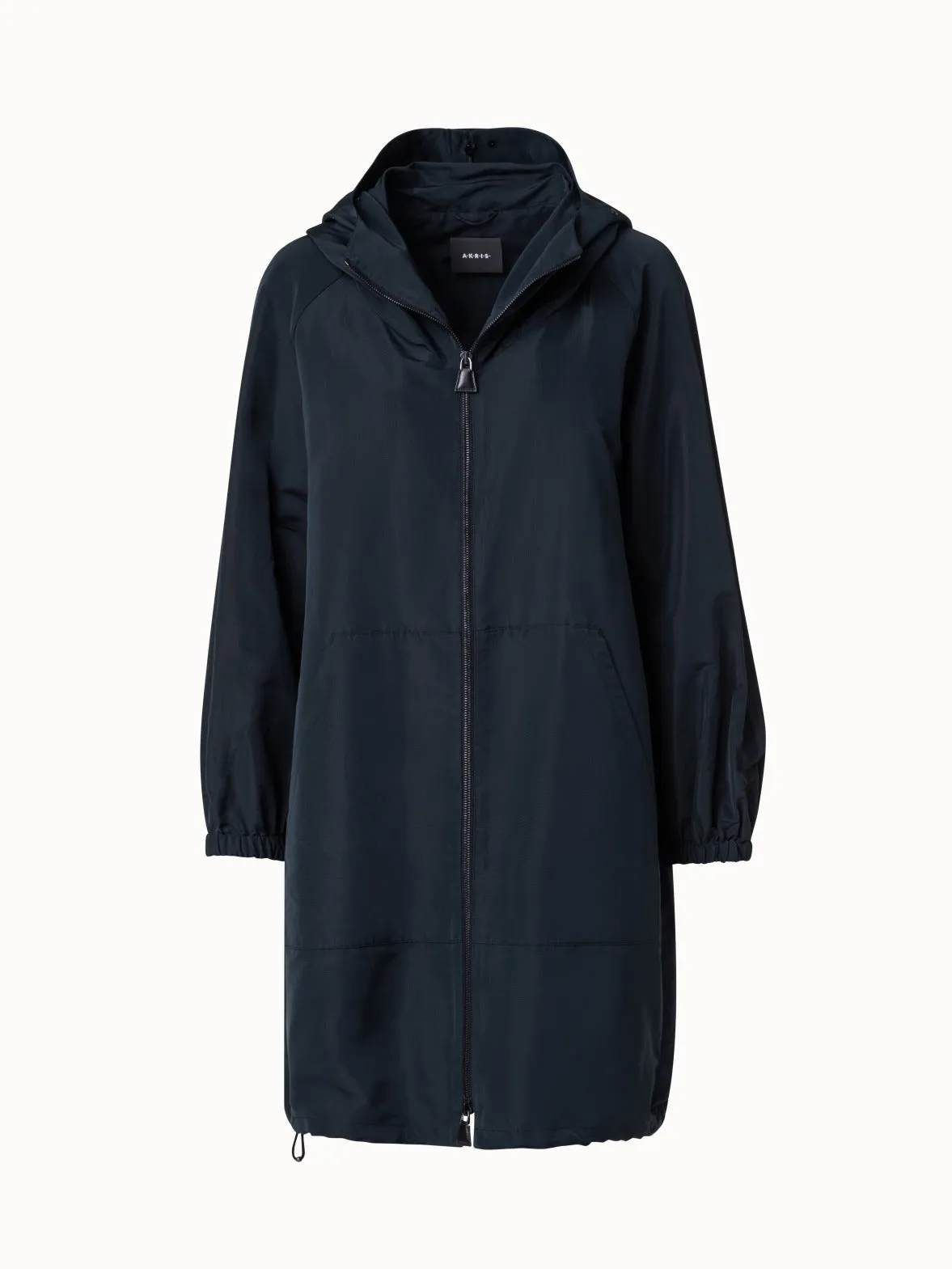 Water-Repellent Silk Taffeta Parka Akris