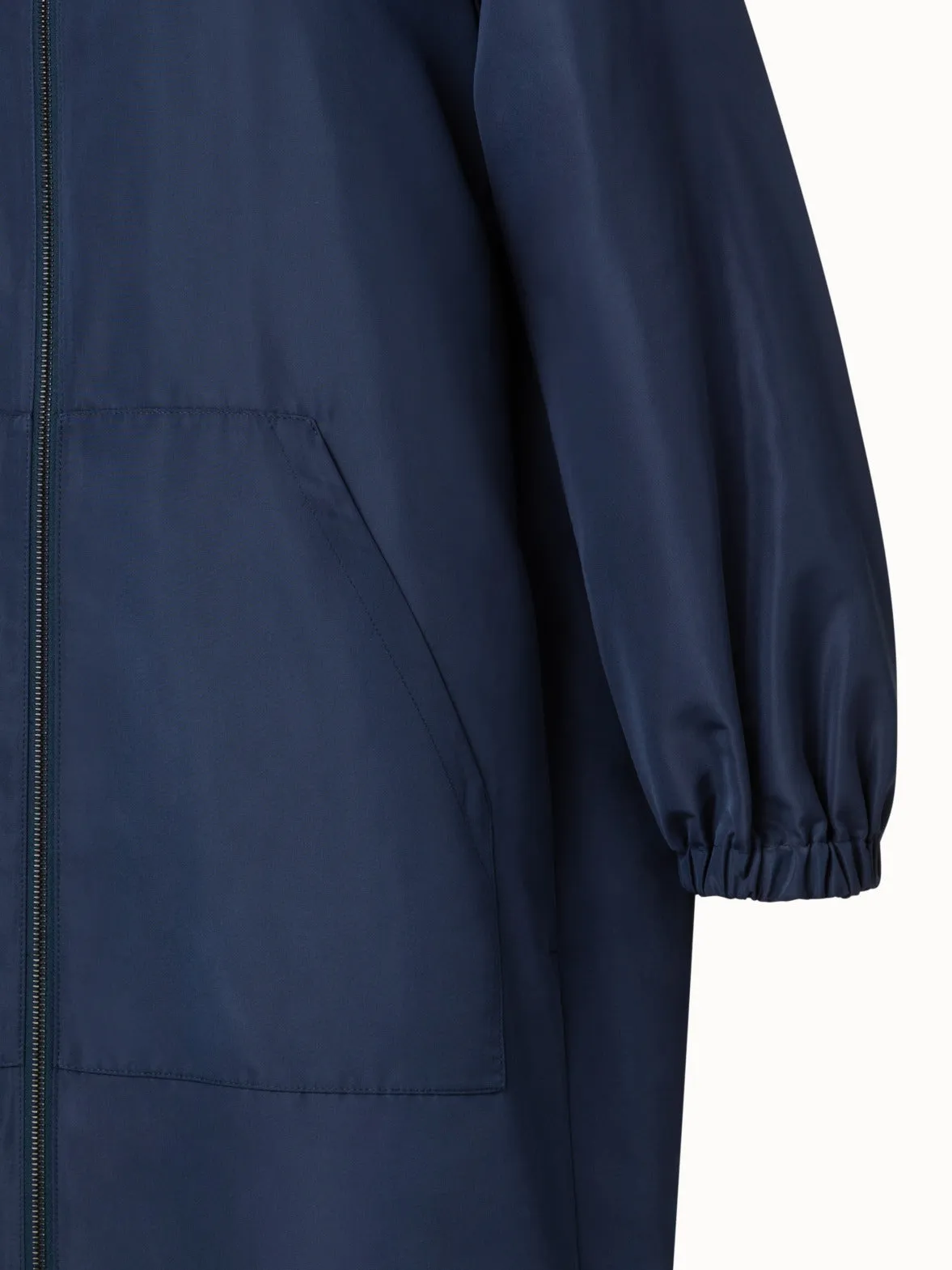 Water-Repellent Silk Taffeta Parka Akris