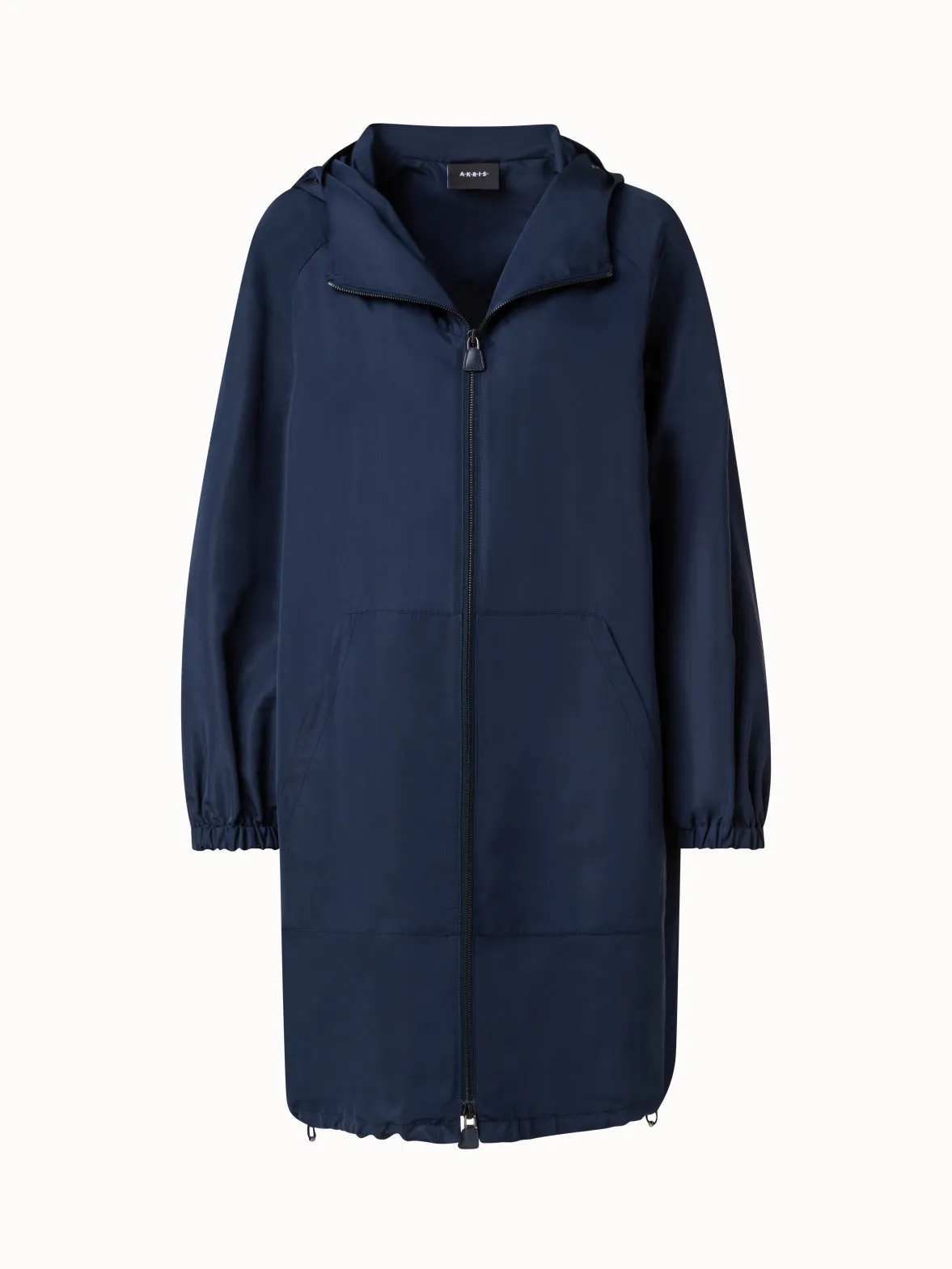 Water-Repellent Silk Taffeta Parka Akris