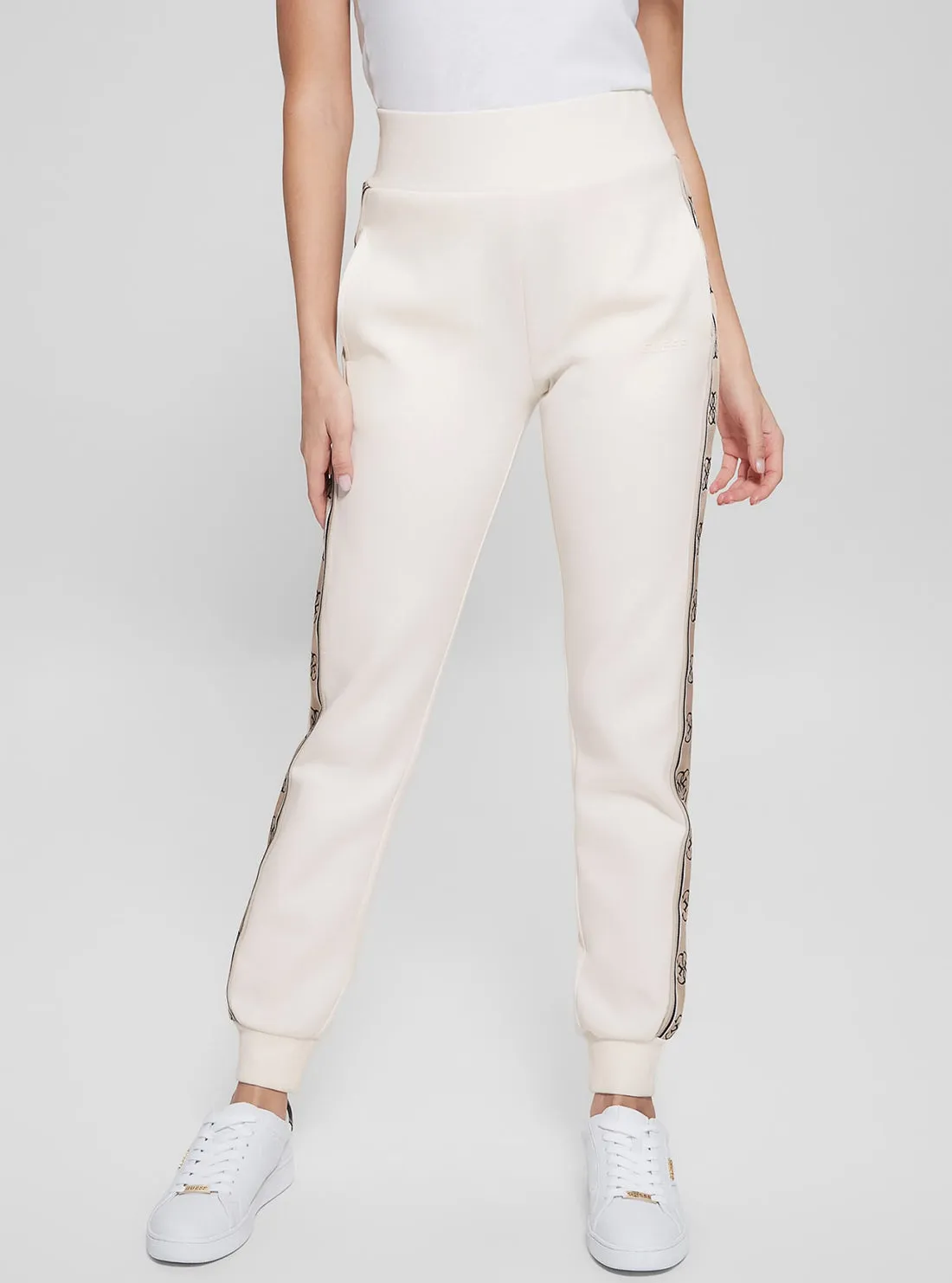 White Logo Britney Track Pants Guess