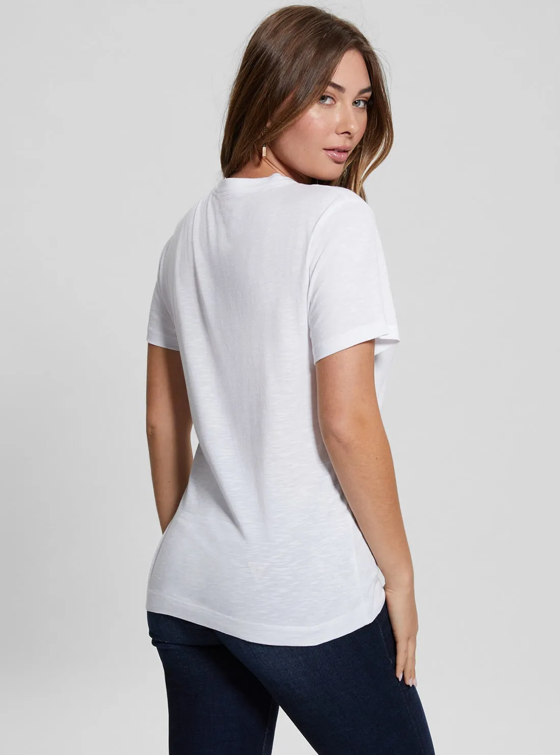 White Pyramide Studs T-Shirt Guess