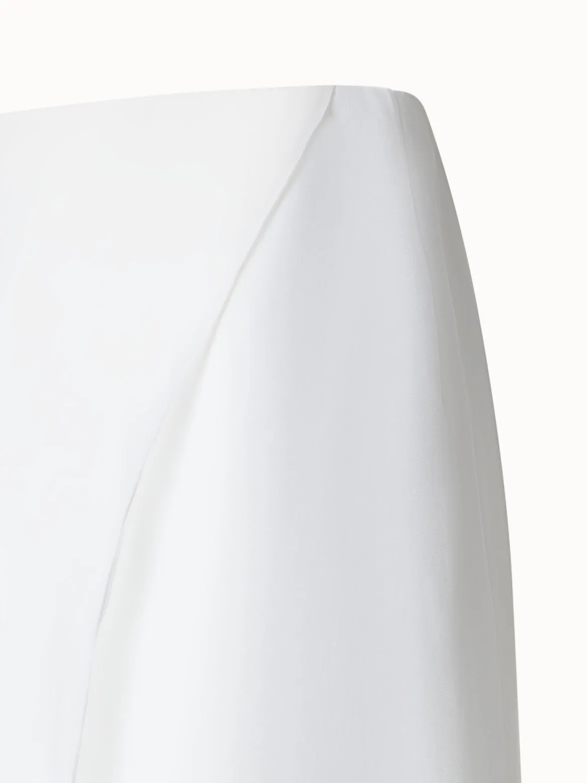 White Silk Skirt with Sheer Organza Overlayer Akris
