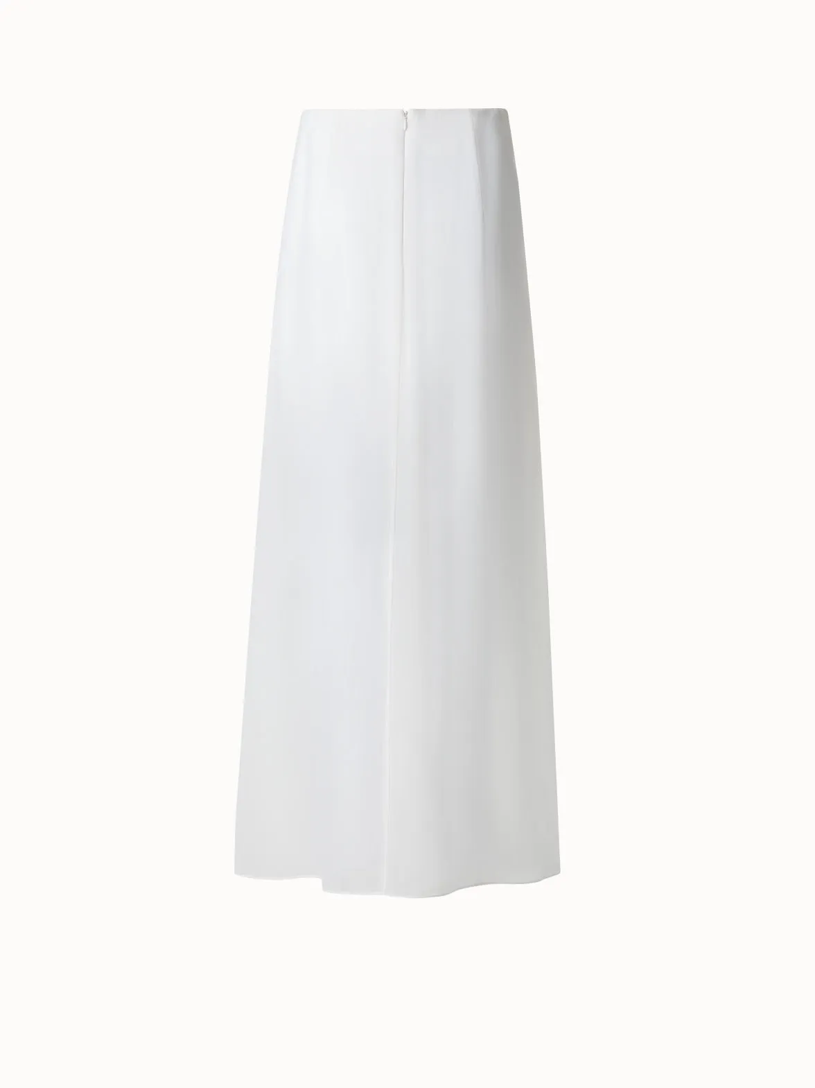 White Silk Skirt with Sheer Organza Overlayer Akris