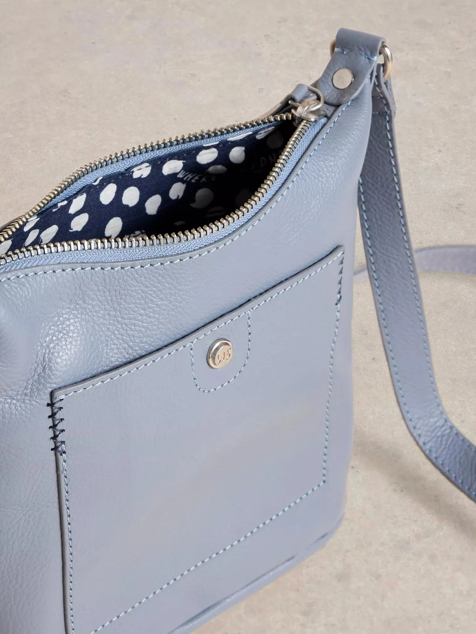 White Stuff Mini Fern Leather Crossbody Bag