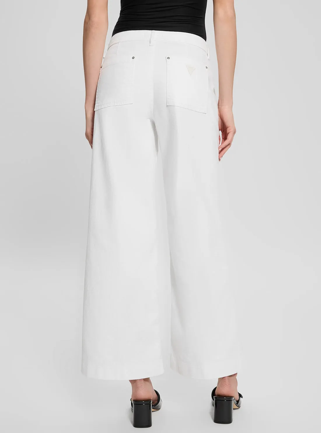 White Zoya Wide Leg Pants Guess