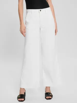 White Zoya Wide Leg Pants Guess